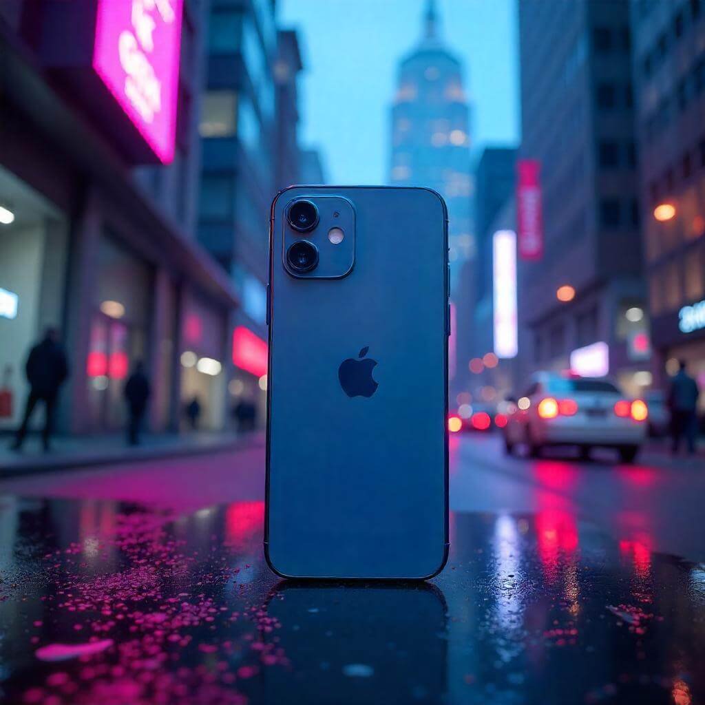 The background features sleek skyscrapers and neon lights, evoking a high-tech urban environment.