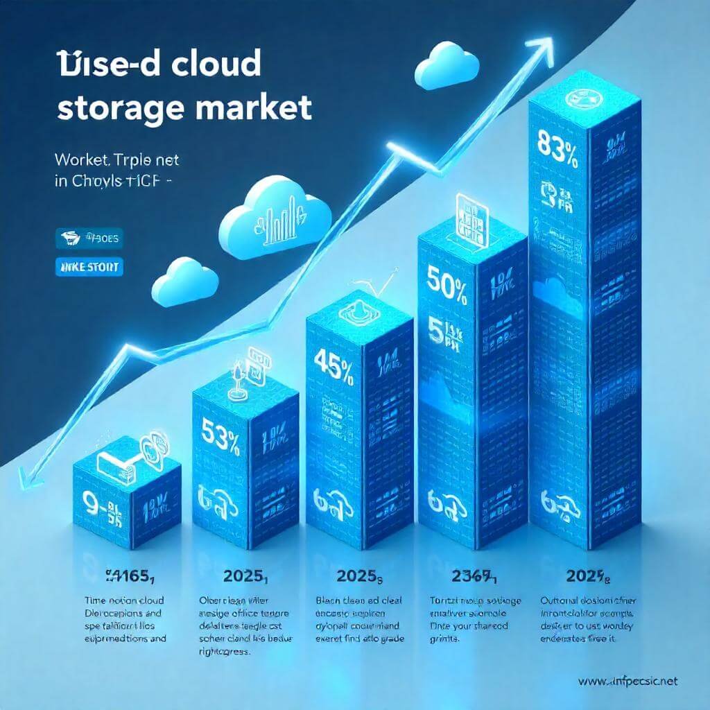 Bar chart or timeline showing cloud storage market growth (2020-2025).