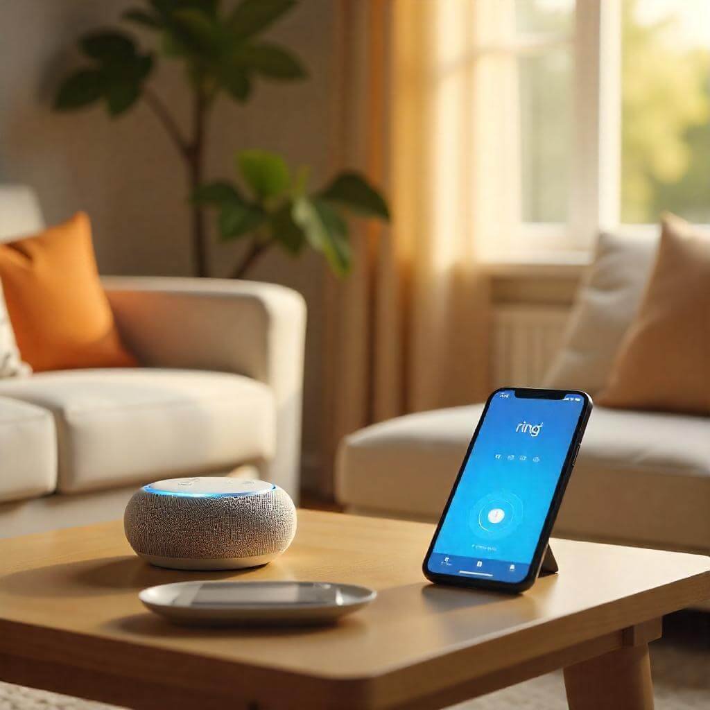 Soft lighting and a cozy vibe highlight tech integration.